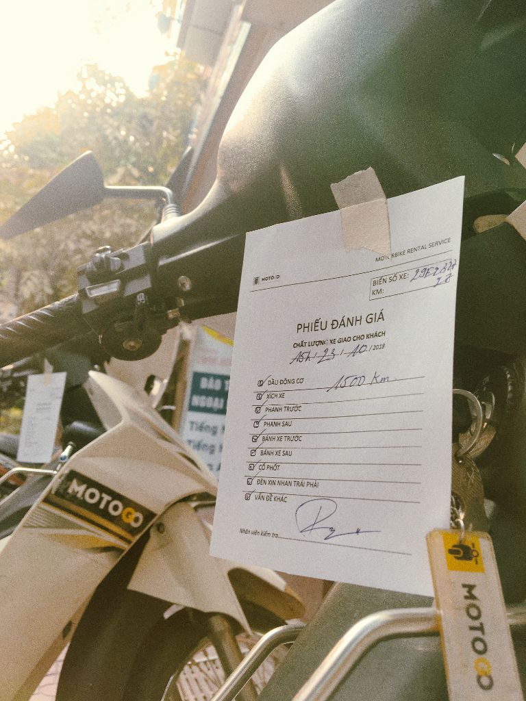 Xe sẵn sàng cho thuê sẽ luôn có phiếu đánh giá từ nhân viên kỹ thuật